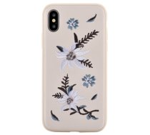 Devia Flower Embroidery Jalam Silicone Back Case For Apple iPhone X / XS White (DEV-FEJ-BC-IPHX-WH)