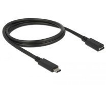 Delock Extension cable SuperSpeed USB (USB 3.1 Gen 1) USB Type-C™ male > female 3 A 1.0 m black (85533)
