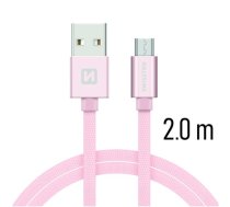 Swissten Textile Quick Charge Universal Micro USB Data and Charging Cable 2.0m (SW-QU-MICR-USB-2.0-RG)