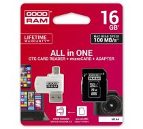 Goodram MicroSDHC 16GB All in one class 10 UHS I + Card reader (M1A4-0160R12)