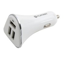 Platinet car charger + cable 3xUSB 5200mA, white (43722) (43722)