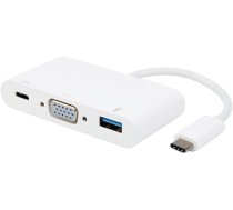 Vivanco adapter USB-C - VGA 3in1, white (34294) (34294)