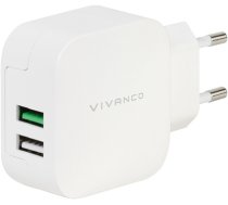 Vivanco charger USB 2,4A/1A, white (37563) (37563)