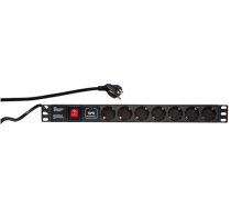 LogiLink Listwa zasilająca PDU 19" 1U 7x Schuko CEE 7/3 (PDU9C02) (PDU7C01)