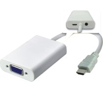 Adapter AV MicroConnect HDMI - D-Sub (VGA) + Jack 3.5mm biały (HDMVGA2) (HDMVGA2)