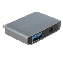 Delock Audio Adapter USB Type-C™ male - Stereo Jack female 3.5 mm + USB 3.0 A female (63965)