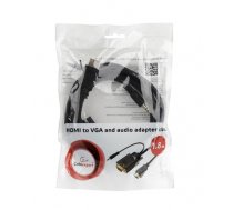 Gembird A-HDMI-VGA-03-10 video cable adapter 3 m HDMI + 3.5mm VGA (D-Sub) Black (BD6D17F42B0E857D4A728F3CC3DDB353E8493545)