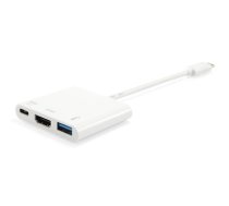 Equip USB Type C to HDMI Female/USB A Female/PD Adapter (133461)