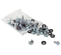 Intellinet Cage Nut Set (50 Pack), M6 Nuts, Bolts and Washers, Suitable for Network Cabinets/Server Racks, Plastic Storage Jar, Lifetime Warranty (711081)