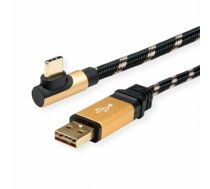 ROLINE GOLD  USB 2.0 Cable, reversible A - C 90° angled, M/M, 0.8 m (11.02.9060)
