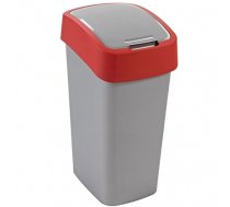 Atkritumu tvertne Curver Flip Bin 45L sudraba/sarkana (MAN#408588)