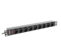 Listwa zasilająca rack PDU 19 cali  1U 16A 9X 230V PL 3m czarny (PDU-09E-0300-BK)