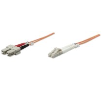 Intellinet Fiber Optic Patch Cable, OM2, LC/SC, 1m, Orange, Duplex, Multimode, 50/125 µm, LSZH, Fibre, Lifetime Warranty, Polybag (470353)