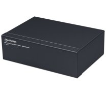 Manhattan Professional Video Splitter, 2-Port, VGA, SVGA, MultiSync (With Euro 2-pin plug), Black, Three Year Warranty, Box (207331)