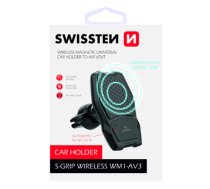 Swissten WM1-AV3 Air Vent Car Holder With Wireless Charging + Micro USB Cable 1.2m (WM1-AV3)
