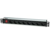 Intellinet 19" Rackmount 8-Way Power Strip - German Type, With On/Off Switch, No Surge Protection (207157)