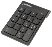 Manhattan Numeric Keypad, Wireless (2.4GHz), USB-A Micro Receiver, 18 Full Size Keys, Black, Membrane Key Switches, Auto Power Management, Range 10m, AAA Battery (included), Windows and Mac,  (178846)
