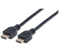 Manhattan HDMI Cable with Ethernet (CL3 rated, suitable for In-Wall use), 4K@60Hz (Premium High Speed), 5m, Male to Male, Black, Ultra HD 4k x 2k, In-Wall rated, Fully Shielded, Gold Plated C (353953)