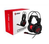 MSI DS502 7.1 Virtual Surround Sound Gaming Headset 'Black with Ambient Dragon Logo, Wired USB connector, 40mm Drivers, inline Smart Audio Controller, Ergonomic Design' (S37-2100911-SV1)