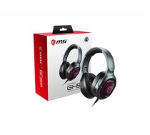 MSI IMMERSE GH50 7.1 Virtual Surround Sound RGB Gaming Headset 'Black with Ambient Dragon Logo, RGB Mystic Light, USB, inline audio controller, 40mm Drivers, detachable Mic' (S37-0400020-SV1)