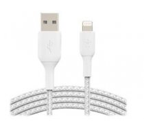 Belkin Lightning to USB-A Cable 3m, braided, mfi cert, white (CAA002bt3MWH)