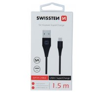 Swissten 5A Super Fast Charge for Huawei USB-C Data and Charging Cable 1.5m (SW-BA-TYPC-15M-BK)