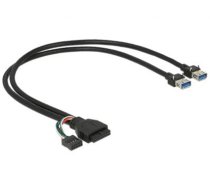 Delock Cable USB 3.0 pin header female + USB 2.0 pin header female  2 x USB 3.0 A female 45 cm (83829)