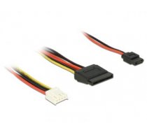 Cable Power Floppy 4 pin power receptacle  SATA 15 pin receptacle (5 V + 12 V) + Slim SATA 6 pin receptacle (5 V) 24 cm (84932)