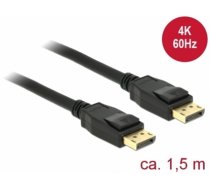 Delock Cable Displayport 1.2 male > Displayport male 4K 60 Hz 1.5 m (85508)