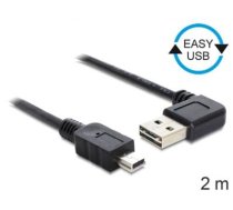Delock Cable EASY-USB 2.0-A male leftright angled  USB 2.0 mini male 2 m (83379)