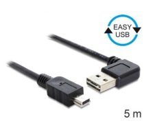 Delock Cable EASY-USB 2.0-A male leftright angled  USB 2.0 mini male 5 m (83381)