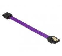 Delock SATA cable 6 Gbs 10 cm straight  straight metal purple Premium (83688)