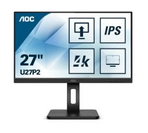 AOC P2 U27P2 LED display 68.6 cm (27") 3840 x 2160 pixels 4K Ultra HD Black (U27P2)