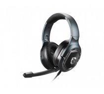 MSI IMMERSE GH50 7.1 Virtual Surround Sound RGB Gaming Headset 'Black with Ambient Dragon Logo, RGB Mystic Light, USB, inline audio controller, 40mm Drivers, detachable Mic' (IMMERSEGH50GAMING)