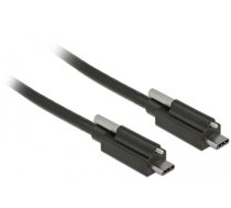 Delock Cable SuperSpeed USB 10 Gbps (USB 3.1 Gen 2) USB Type-C™ male > USB Type-C™ male with screw on top 1 m black (83719)