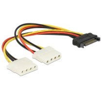 Delock Cable Power SATA 15pin  2x 4pin Molex female 20cm (65159)