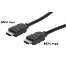 Manhattan HDMI Cable with Ethernet, 4K@30Hz (High Speed), 3m, Male to Male, Black, Equivalent to HDMM3MHS, Ultra HD 4k x 2k, Fully Shielded, Gold Plated Contacts, Lifetime Warranty, Polybag (323222)