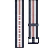 Fitbit | Versa-Lite Woven Hybrid Band, large, navy/pink | The Fitbit Versa woven hybrid band is made of polyester woven material on top and fluoroelastomer material on the bottom with a (FB166WBNVPKL)