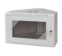 Rack Cabinet Corner 19" 6U 330mm Glass Door Gray (CRC19-6U-330GG)