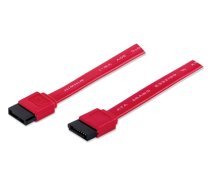 Manhattan SATA Data Cable, 7-Pin, 50cm, Male to Male, 6 Gbps, Red, Lifetime Warranty, Polybag (340700)