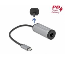 Delock USB Type-C™ Adapter to Gigabit LAN with Power Delivery port grey (64116)