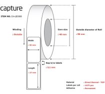 Capture Label 40x27, Core 40, (CA-LB3088)