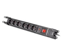 Listwa przeciwprzepięciowa rack 19cali M6 1,5m 6x230v czarna M6/15/R/CZ  (M6/15/R/CZ)