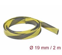 Delock Braided Sleeve stretchable 2 m x 19 mm black-yellow (20742)