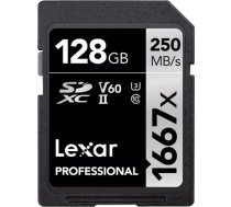 Lexar memory card SDXC 128GB Professional 1667x UHS-II U3 V60 (LSD128CB1667)