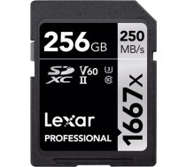 Lexar memory card SDXC 256GB Professional 1667x UHS-II U3 V60 (LSD256CB1667)