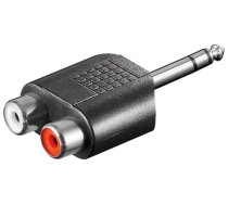 Adapter AV MicroConnect Jack 6.3mm - RCA (Cinch) x2 czarny (AUDANH) (AUDANH)