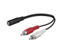 Kabel MicroConnect Jack 3.5mm - RCA (Cinch) x2 0.2m czarny (AUDALH02) (AUDALH02)