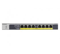 Netgear GS108LP Unmanaged Gigabit Ethernet (10/100/1000) Power over Ethernet (PoE) 1U Black, Grey (GS108LP-100EUS)