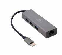 Gembird USB-C Gigabit network adapter with 3-port USB 3.1 hub (A-CMU3-LAN-01)